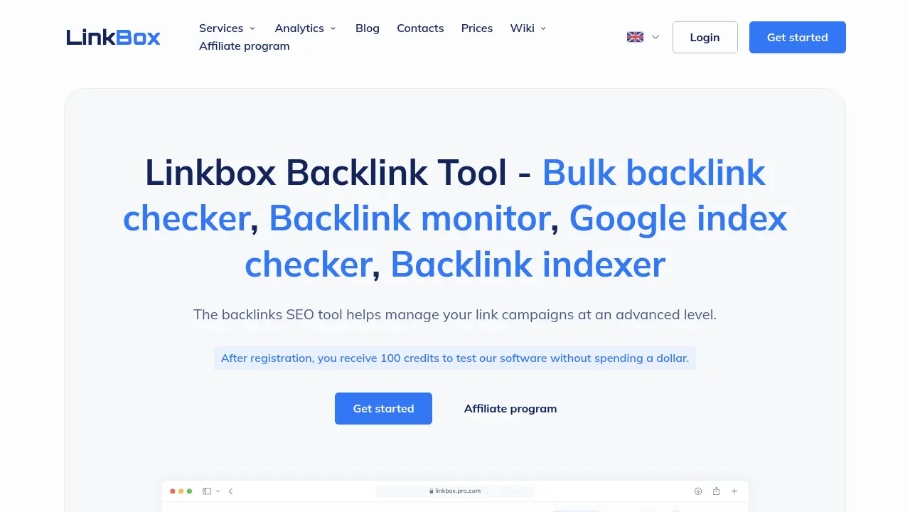 Screenshot of LinkBox