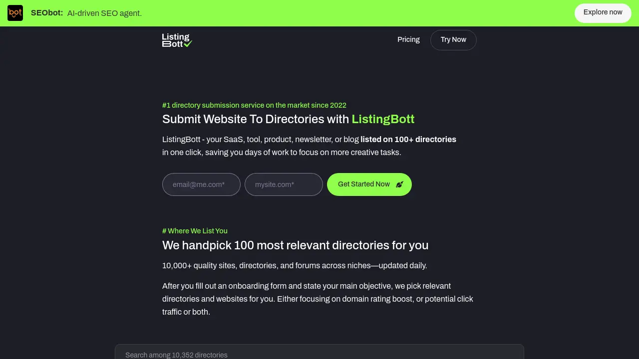 Screenshot of ListingBott