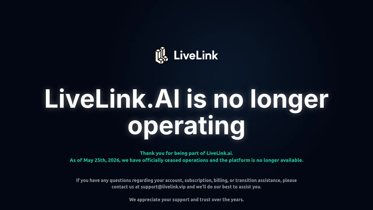 Screenshot of LiveLink