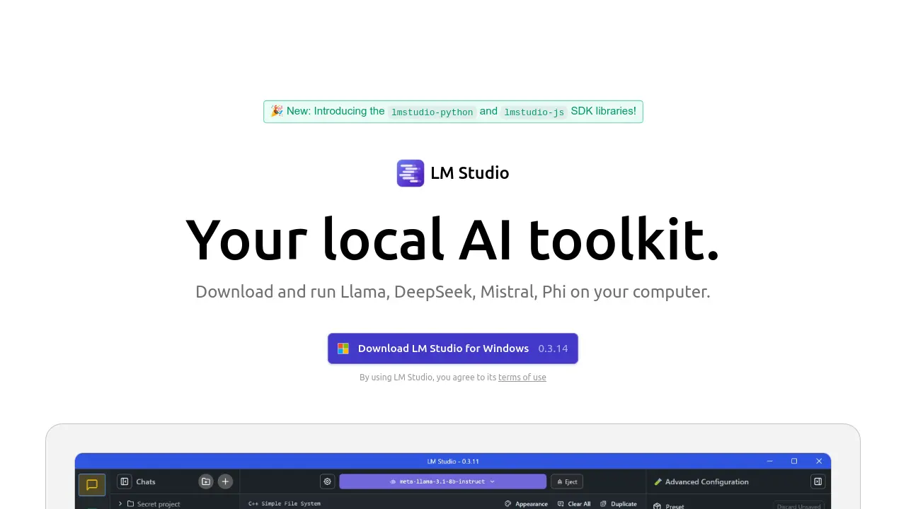 Screenshot of LM Studio