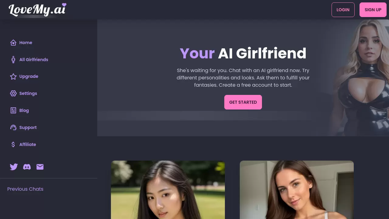 Screenshot of LoveMy.ai
