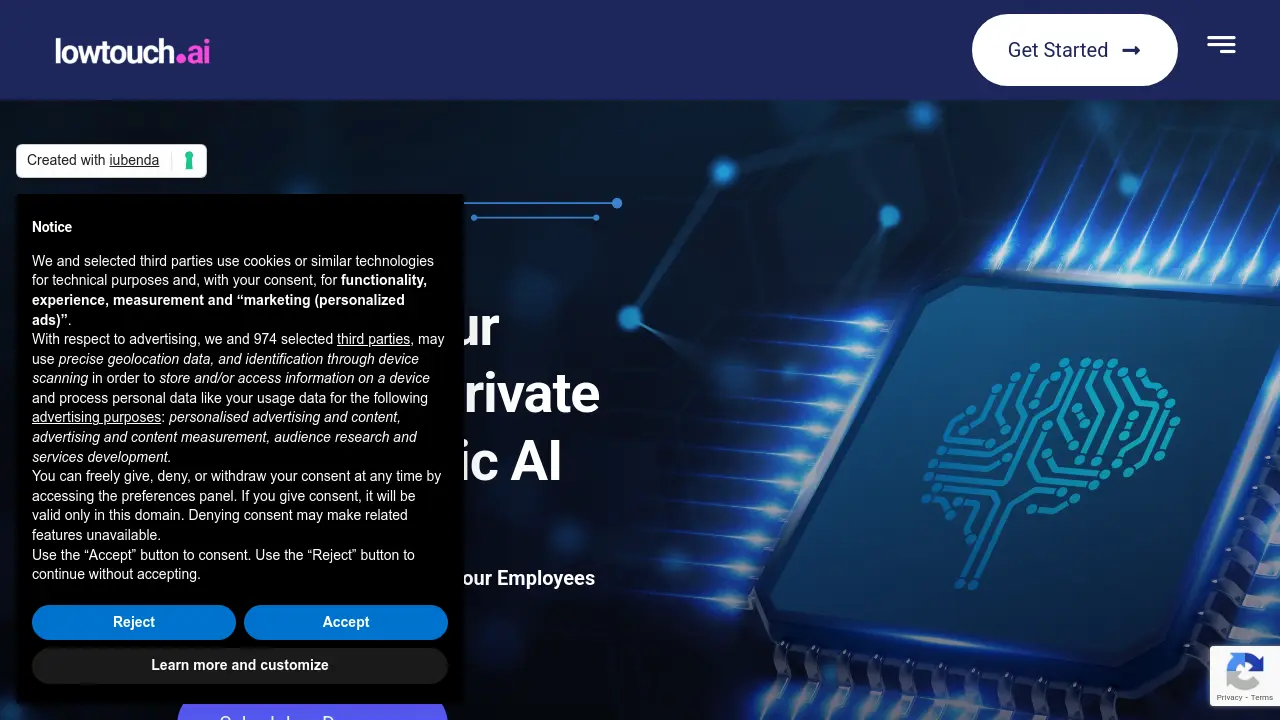 Screenshot of lowtouch.ai