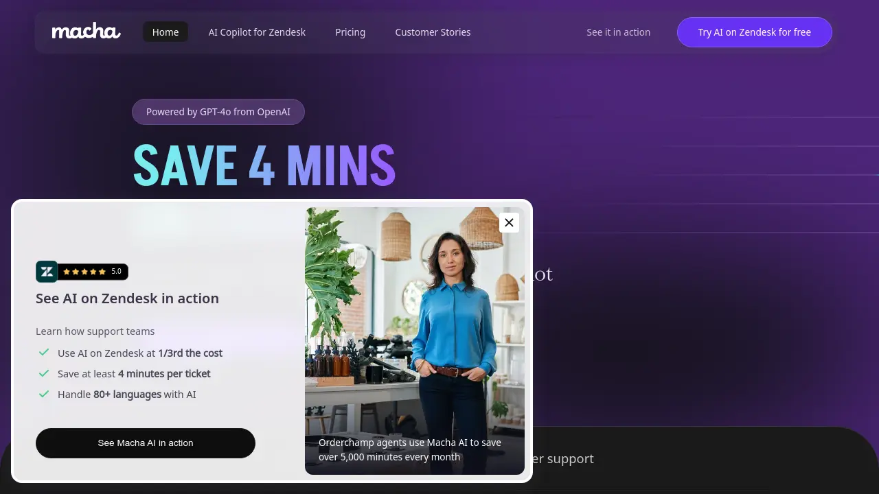 Screenshot of Macha AI