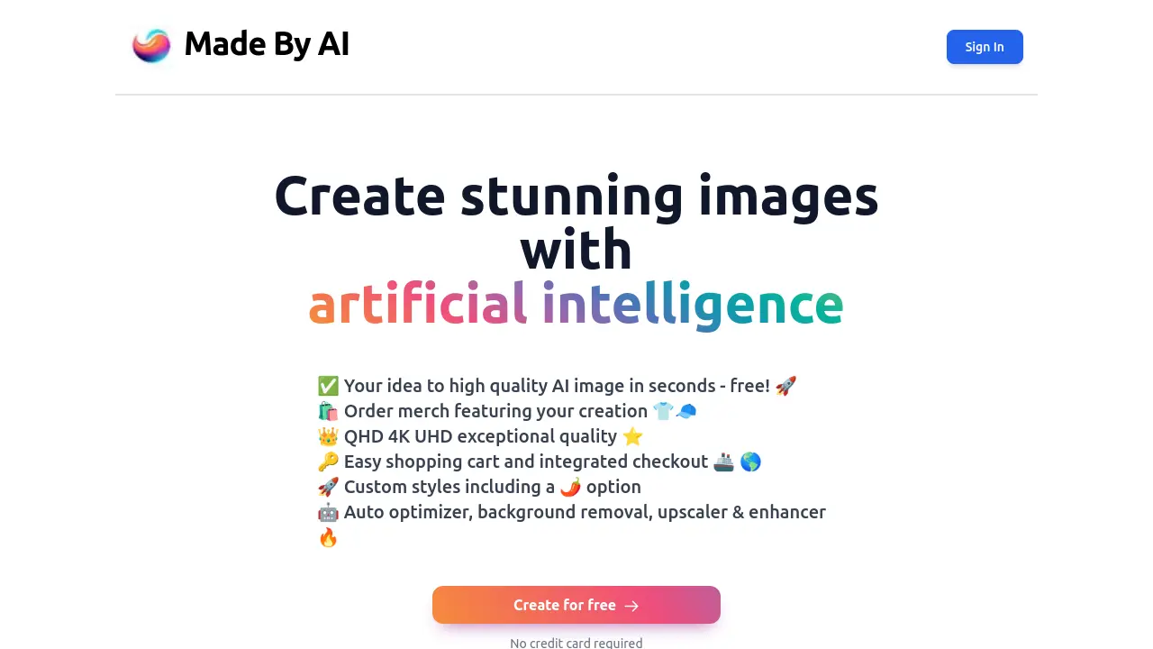 Screenshot of Made By AI
