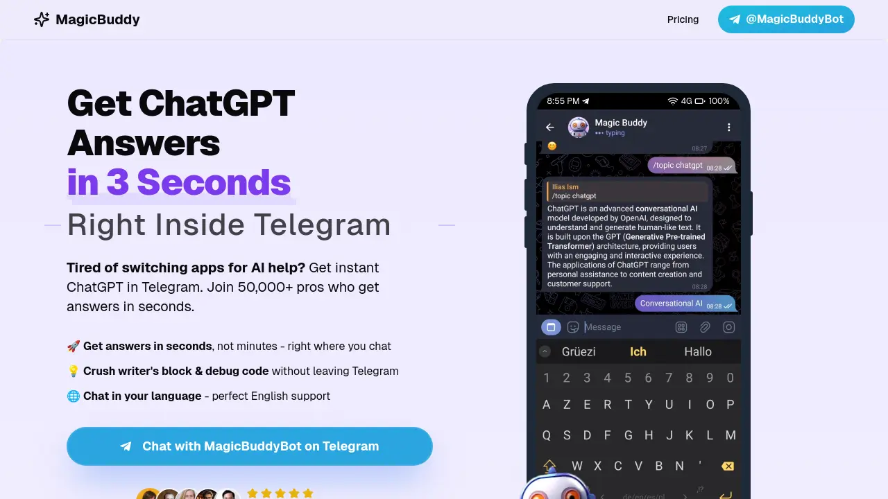 Screenshot of magicbuddy.ai