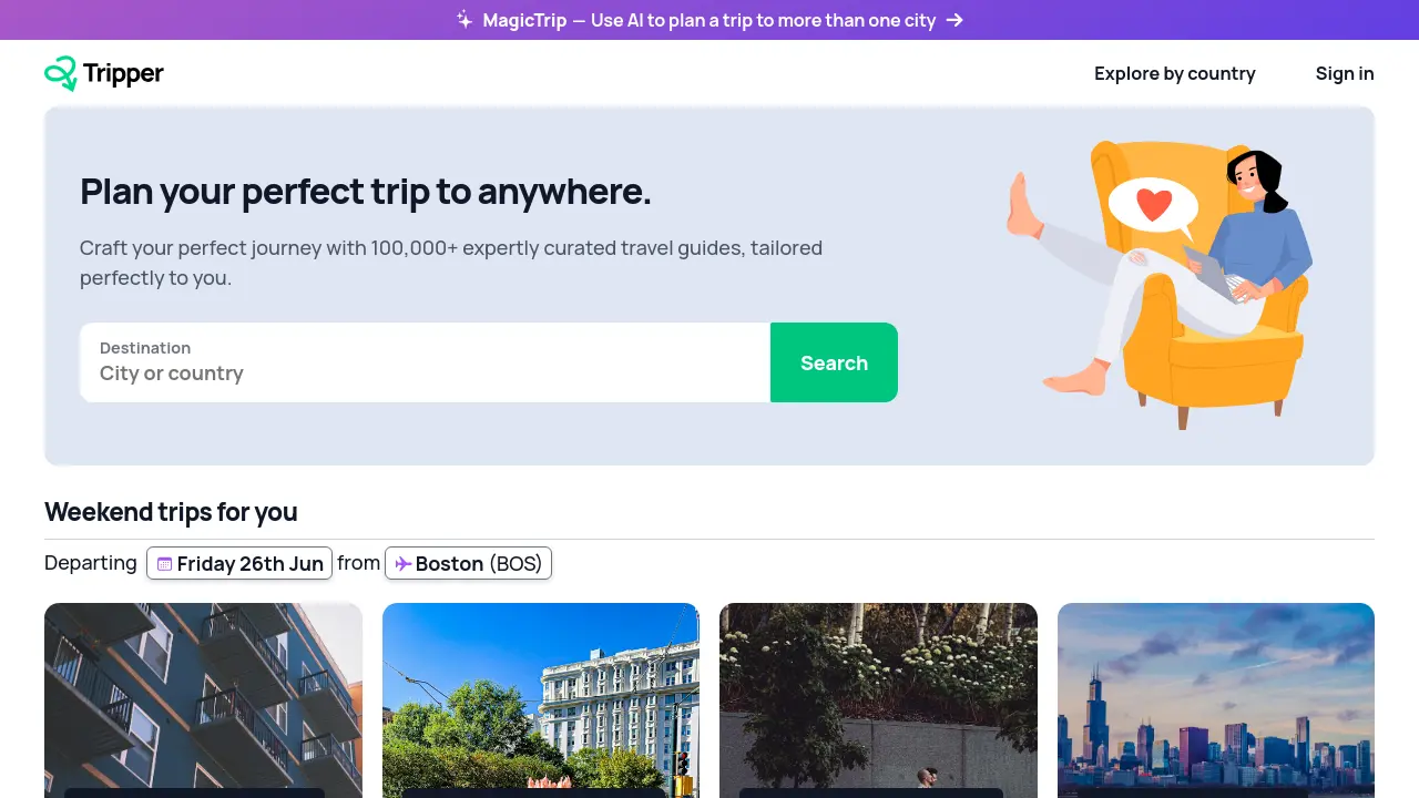 Screenshot of MagicTrip