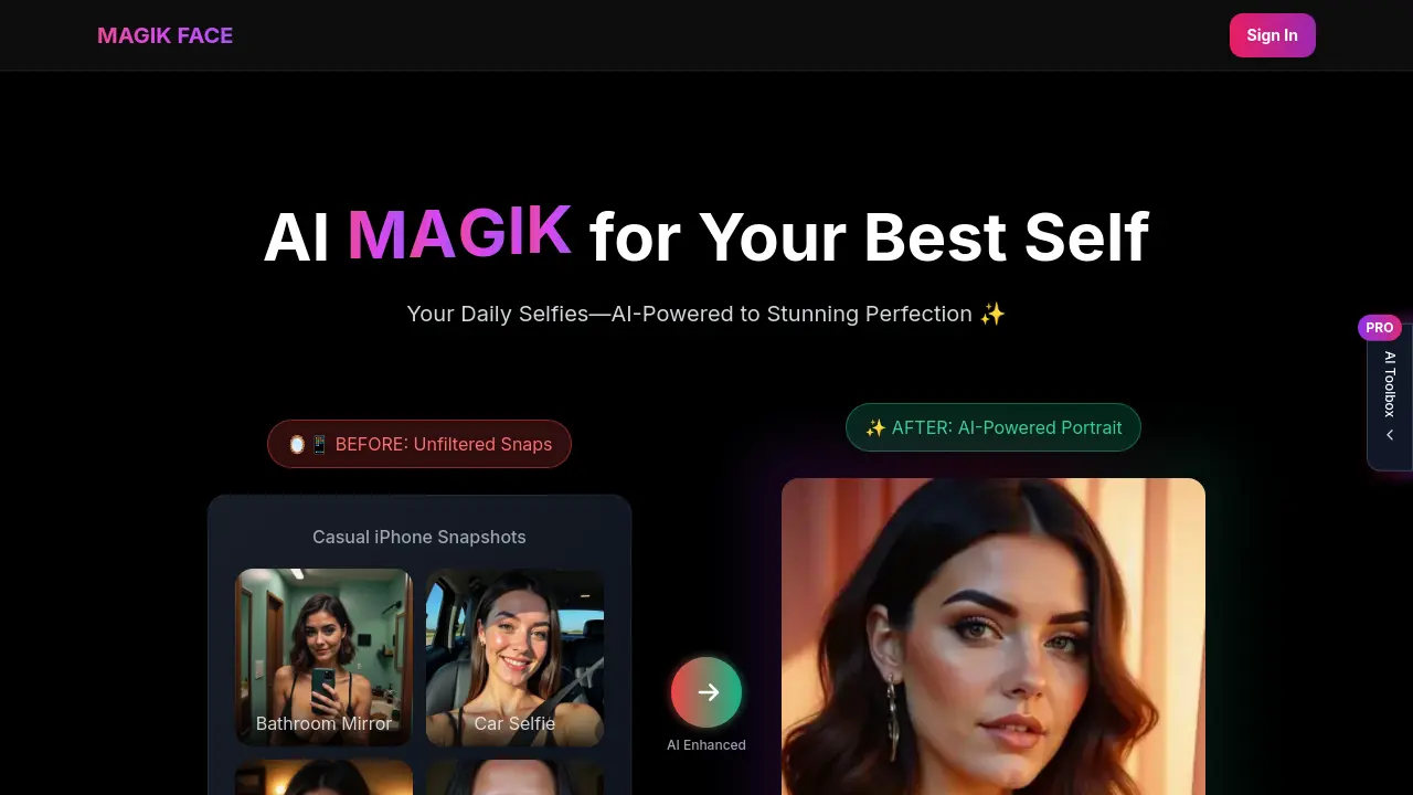 Screenshot of MAGIK FACE