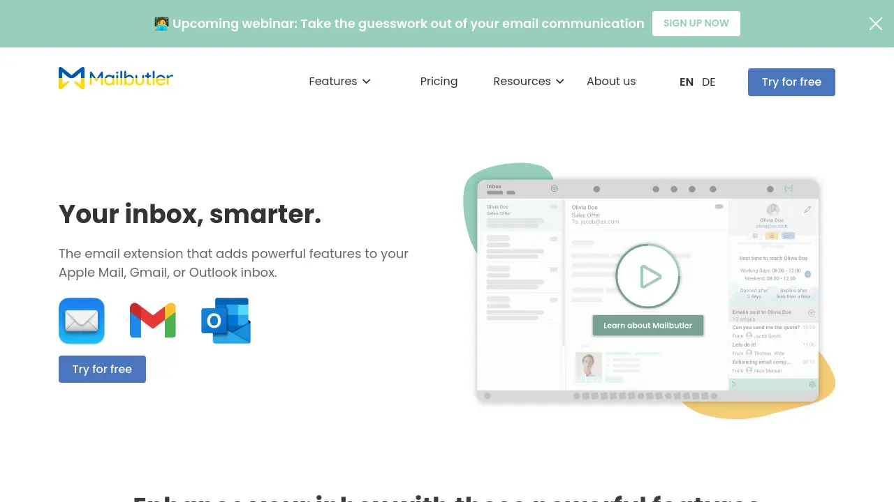 Screenshot of Mailbutler