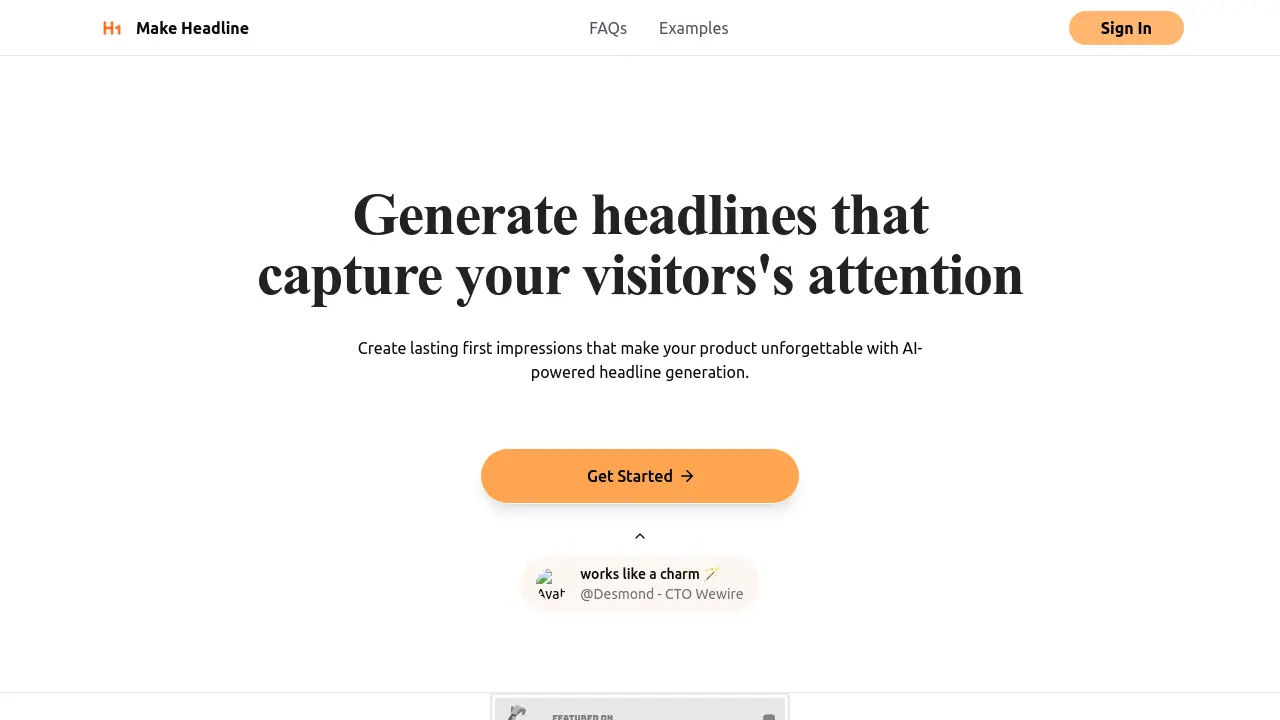 Screenshot of Make Headline