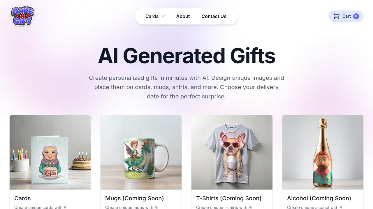 Screenshot of MakeAGift