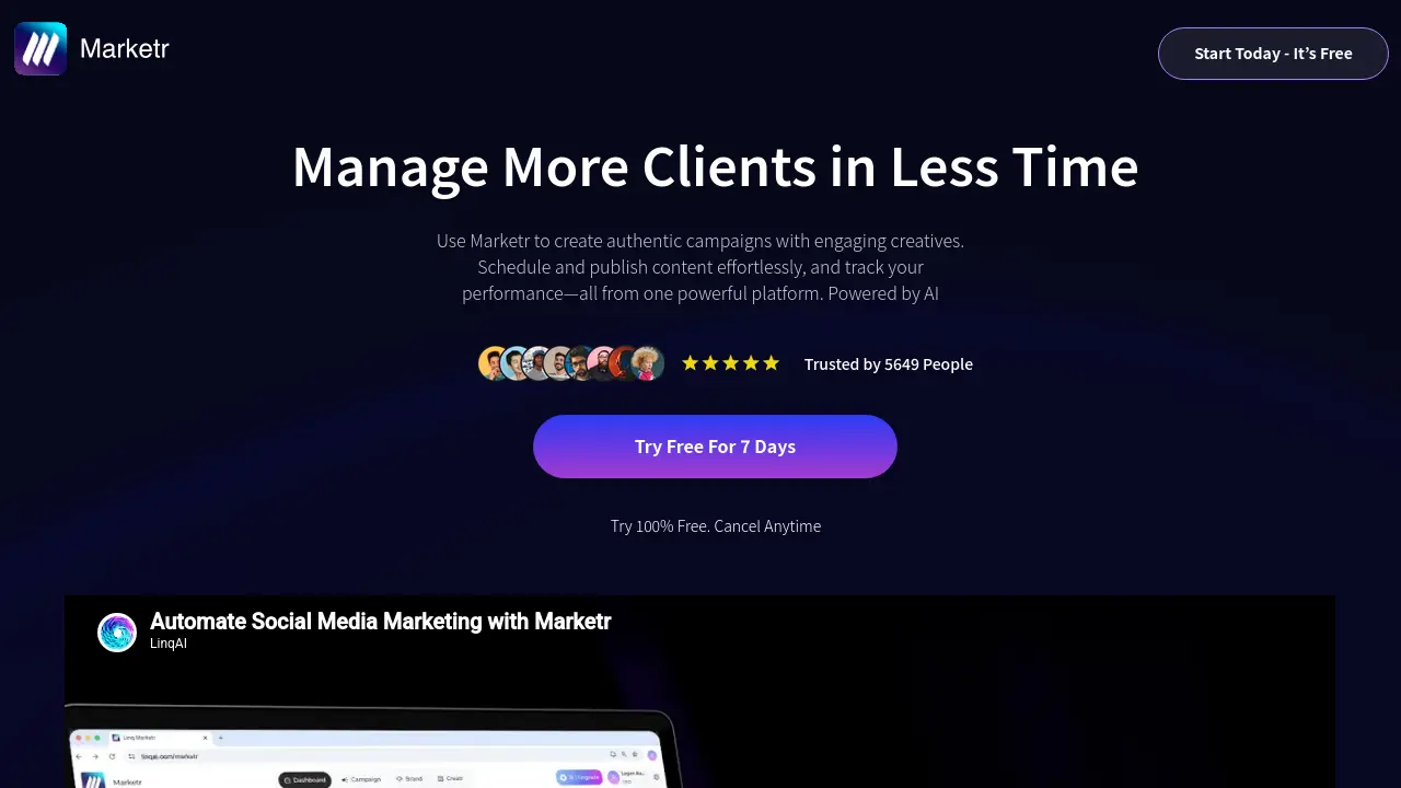 Screenshot of Marketr