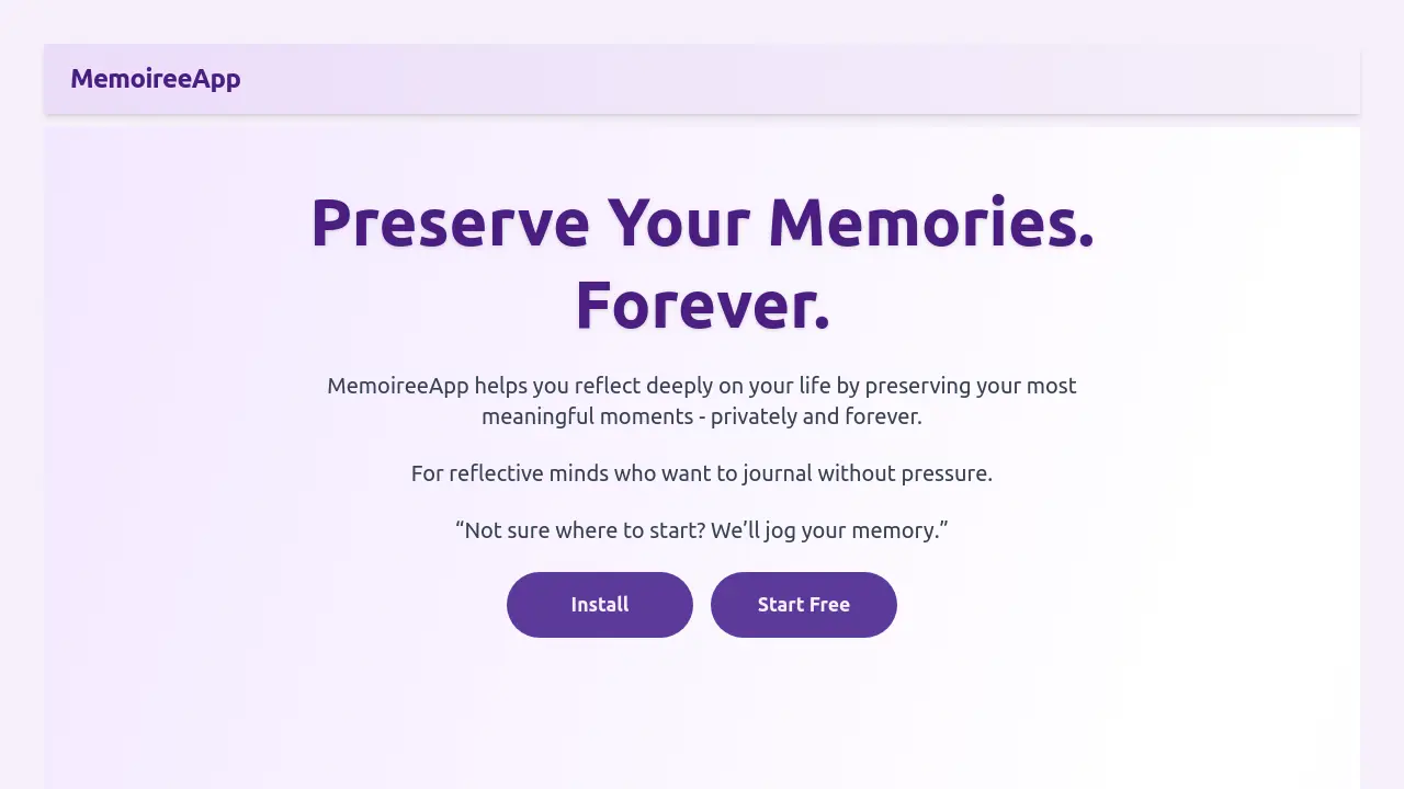 Screenshot of MemoireeApp