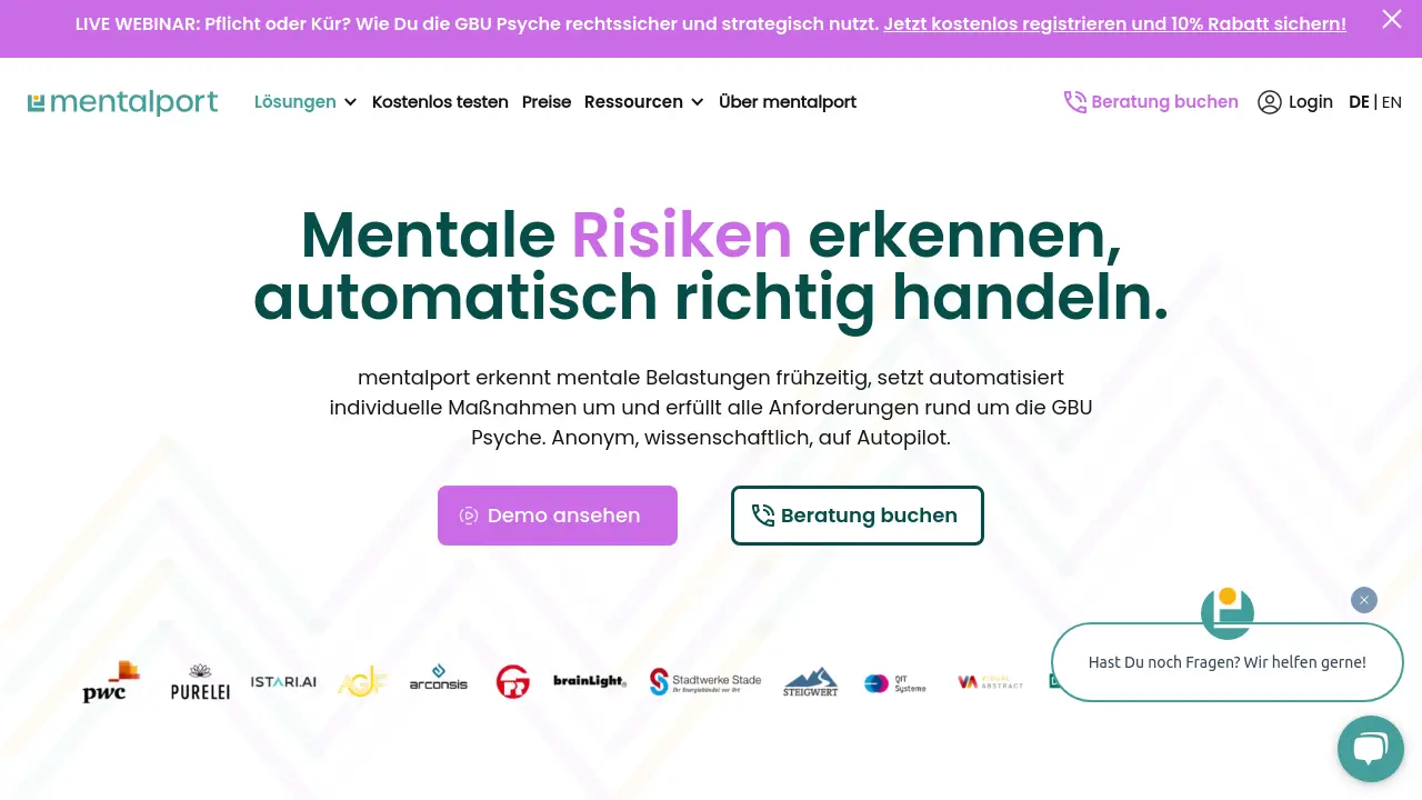 Screenshot of mentalport