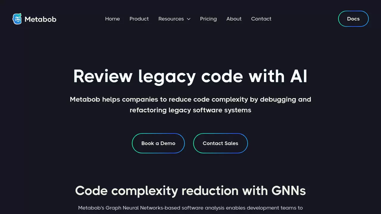 Screenshot of Metabob
