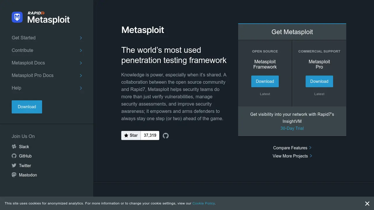 Screenshot of Metasploit