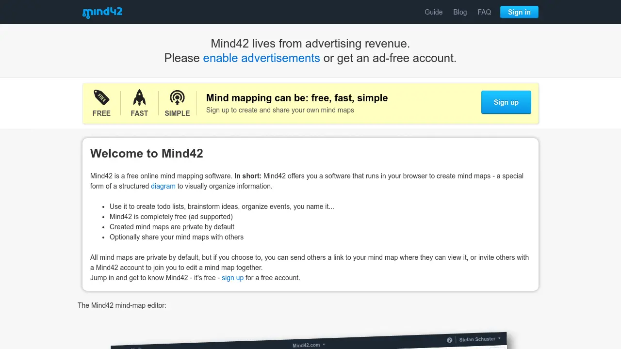 Screenshot of Mind42