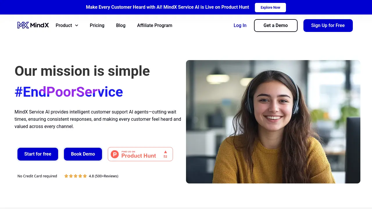 Screenshot of MindX Service AI