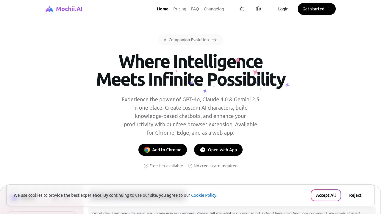 Screenshot of Mochii.AI