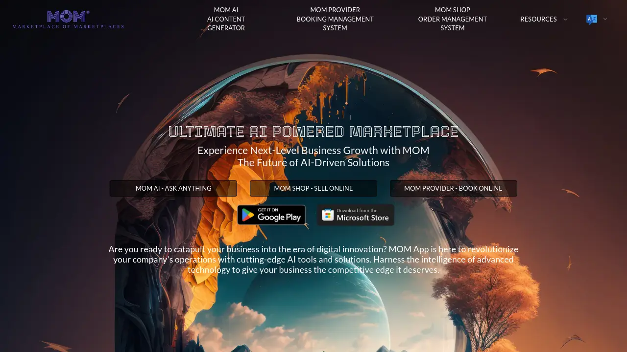 Screenshot of MOM AI Solutions