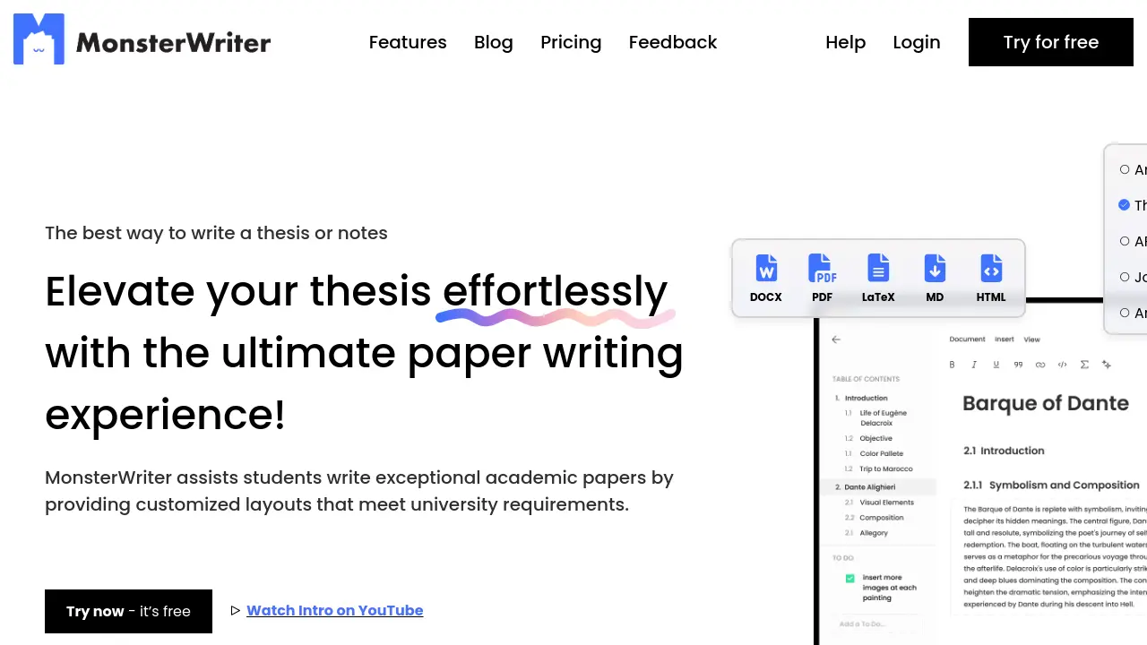 Screenshot of MonsterWriter