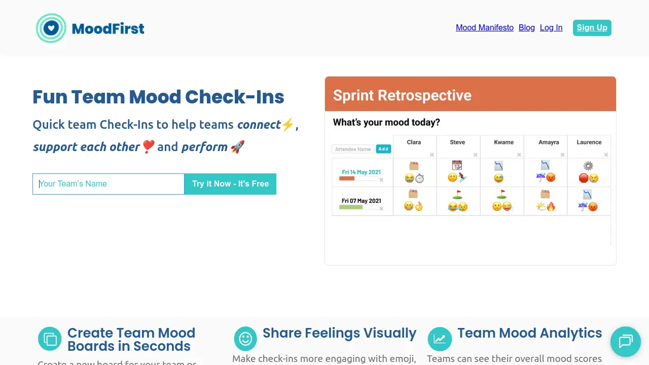 Screenshot of MoodFirst