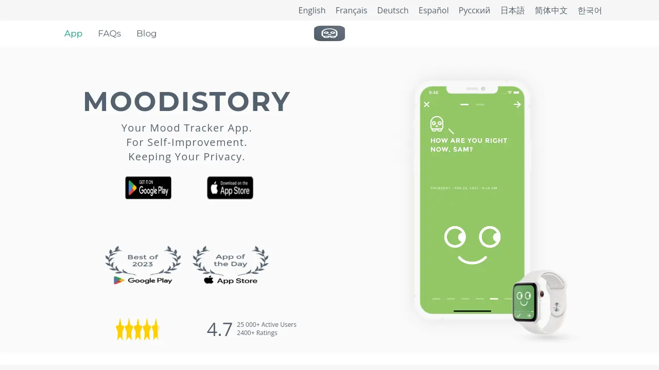 Screenshot of Moodistory