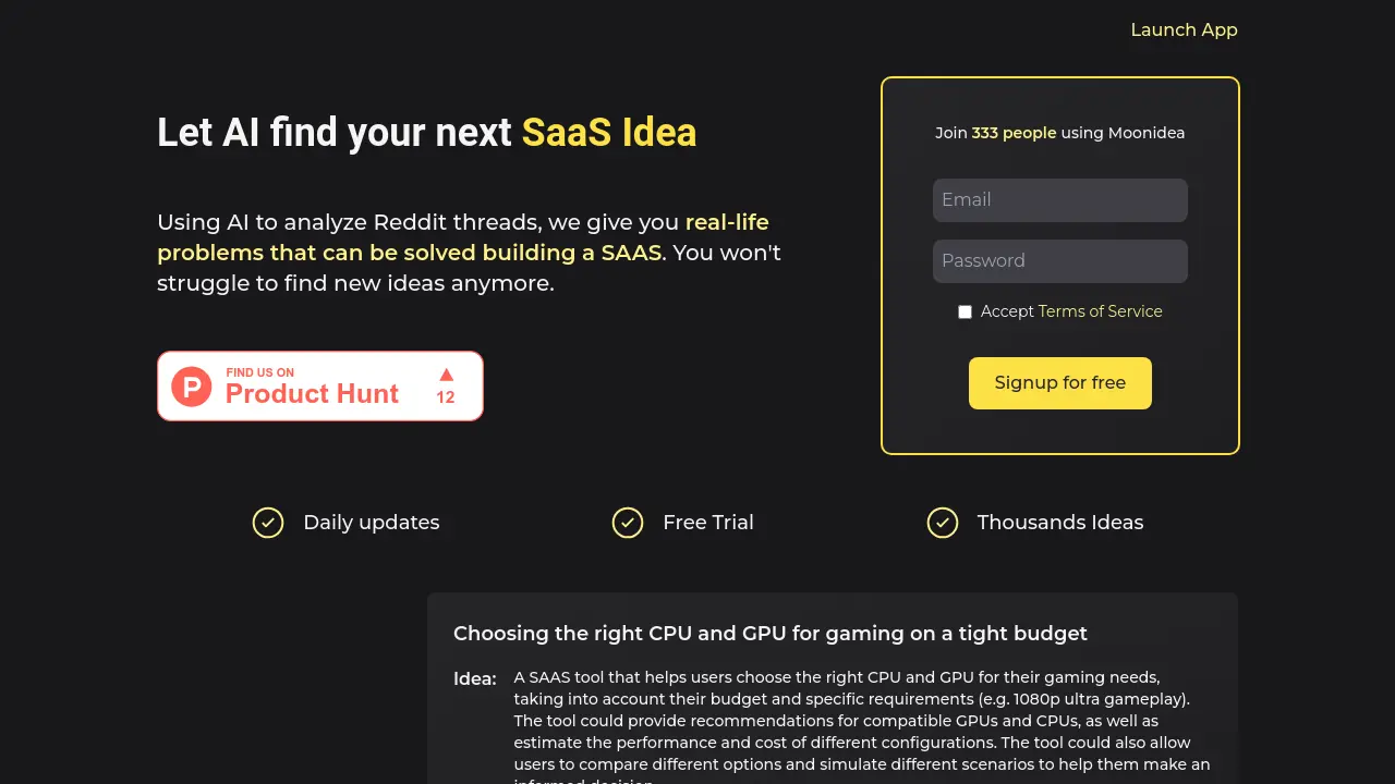 Screenshot of MoonIdea