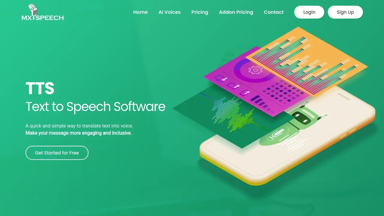 Screenshot of MXSPEECH