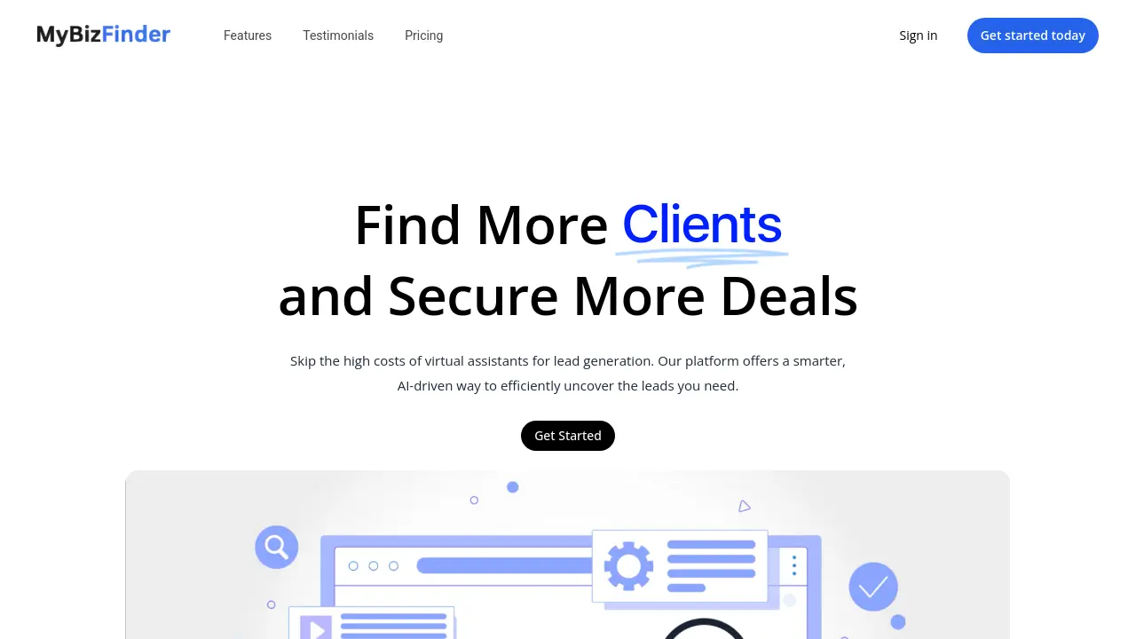 Screenshot of MyBizFinder