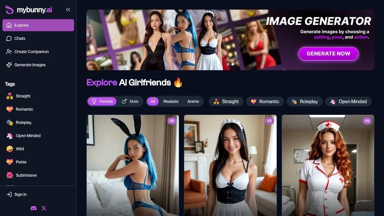 Screenshot of MyBunny.ai