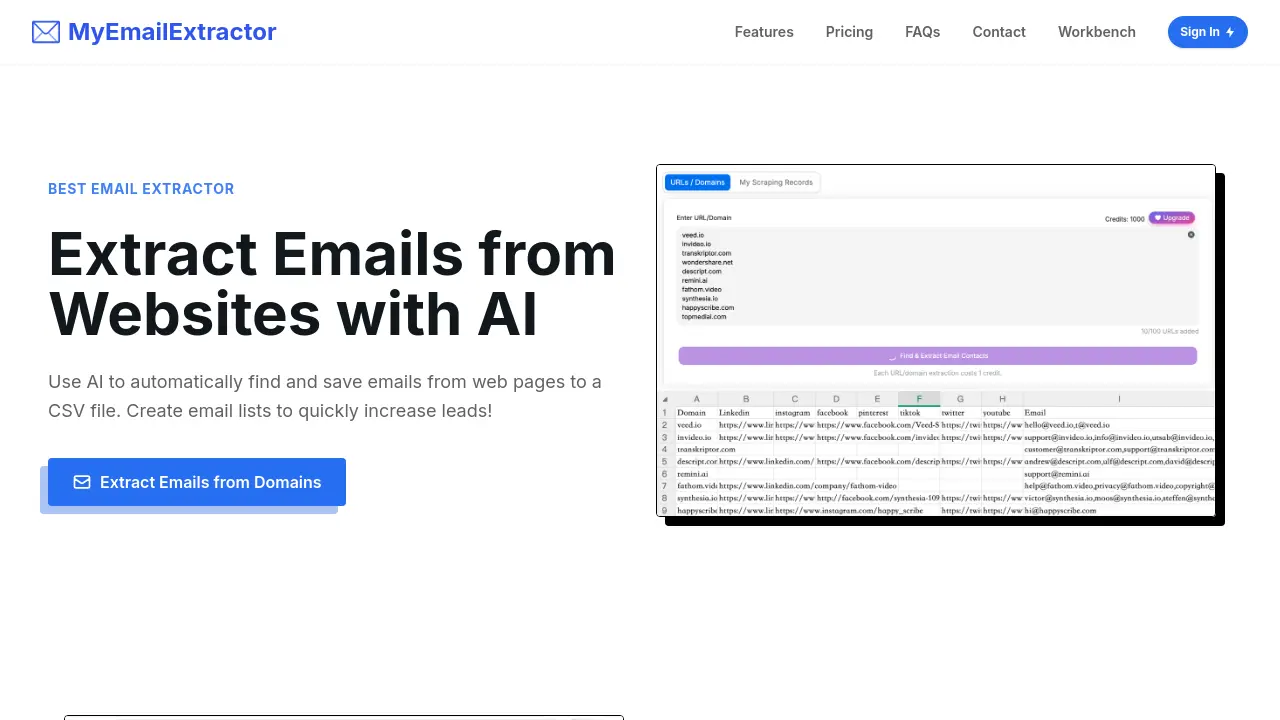 Screenshot of MyEmailExtractor