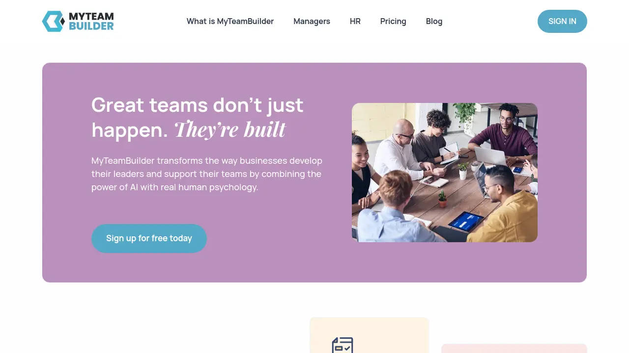 Screenshot of MyTeamBuilder