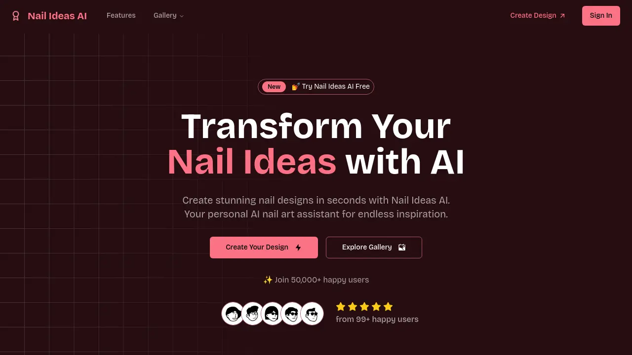 Screenshot of Nail Ideas AI
