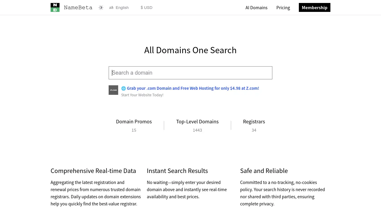Screenshot of NameBeta