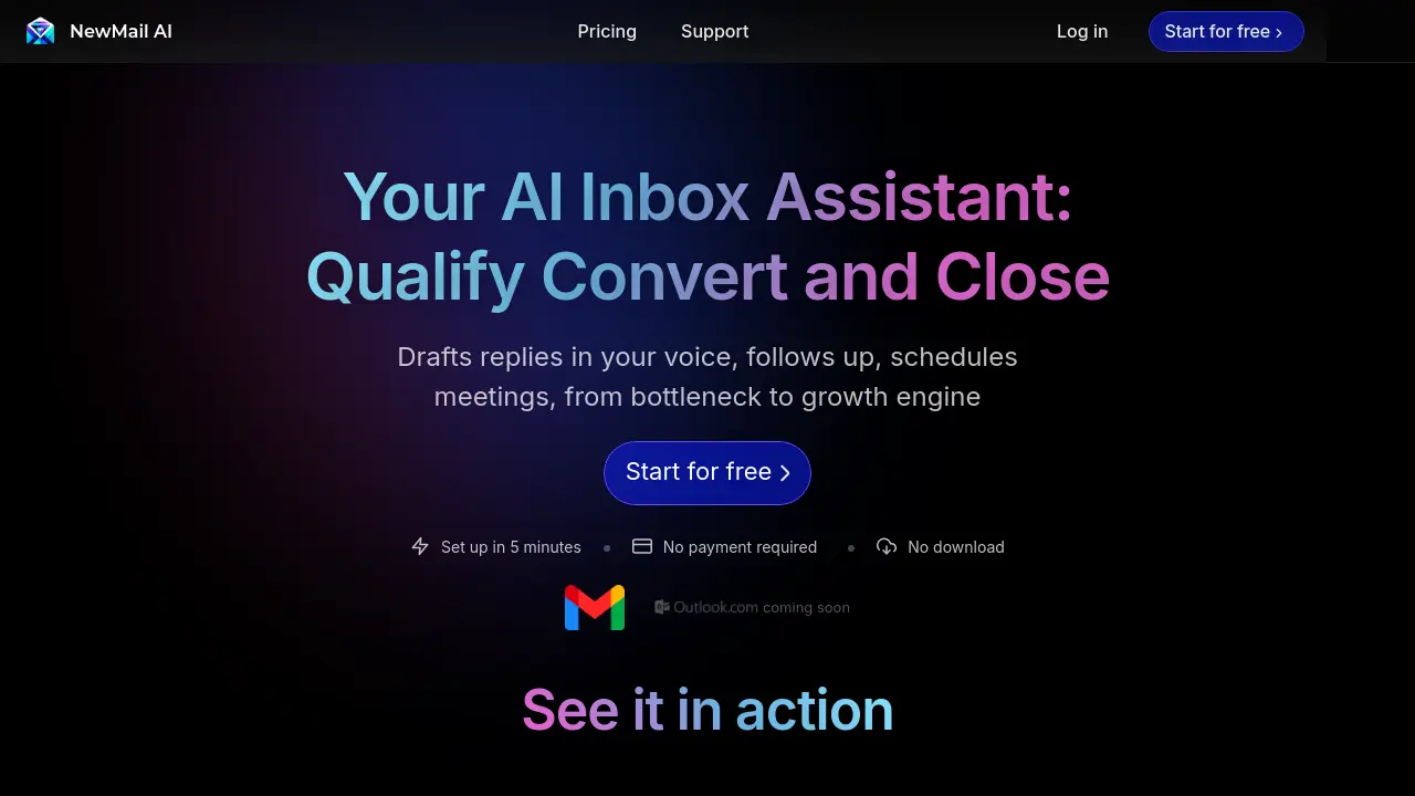 Screenshot of NewMail AI