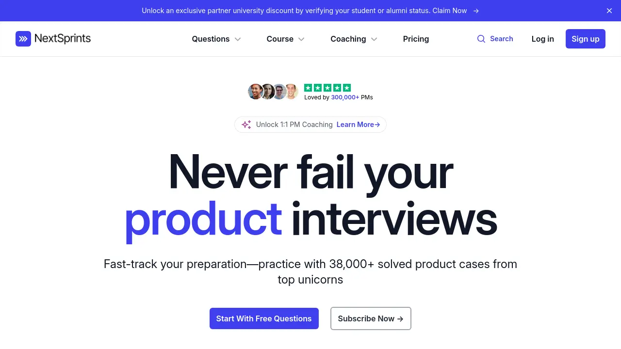 Screenshot of NextSprints