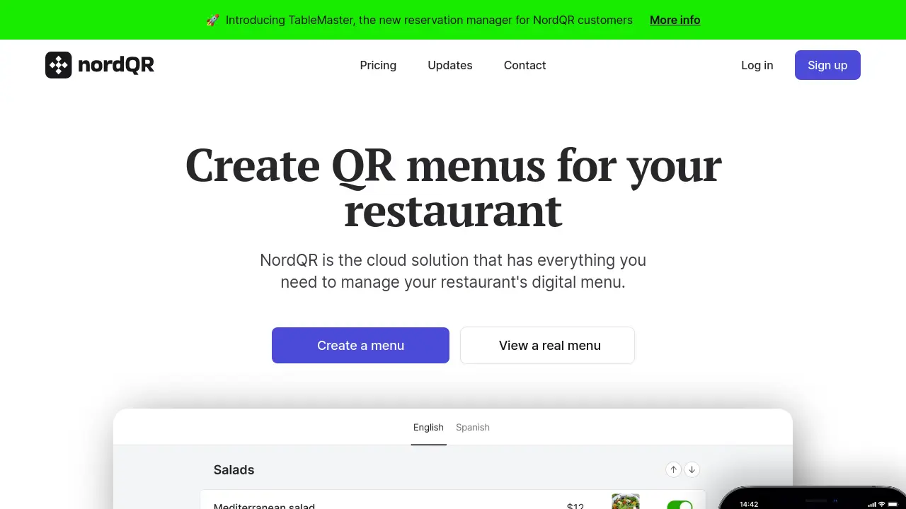 Screenshot of NordQR