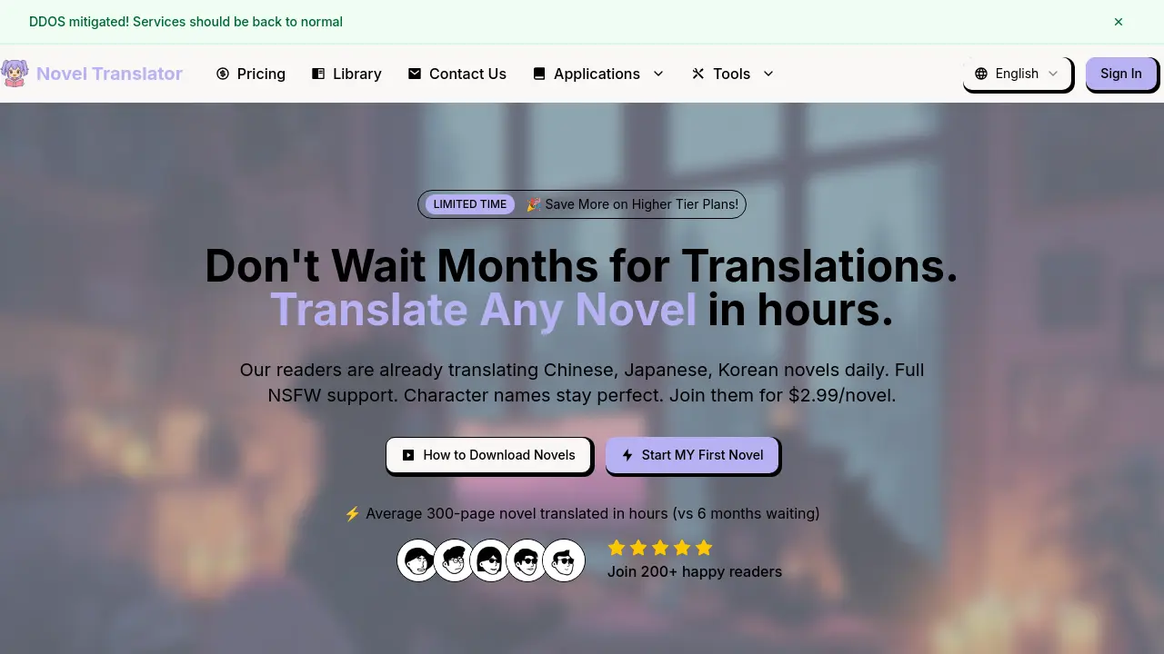 Screenshot of Novel Translator