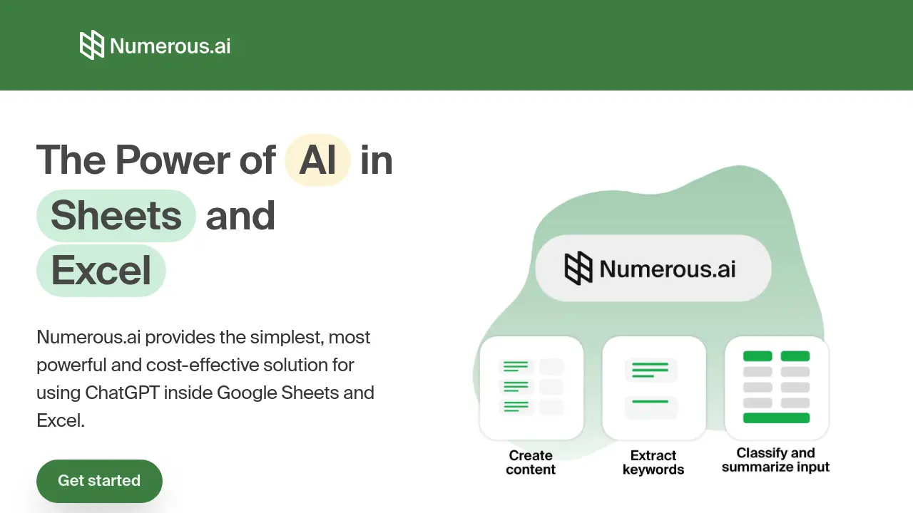 Screenshot of Numerous.ai
