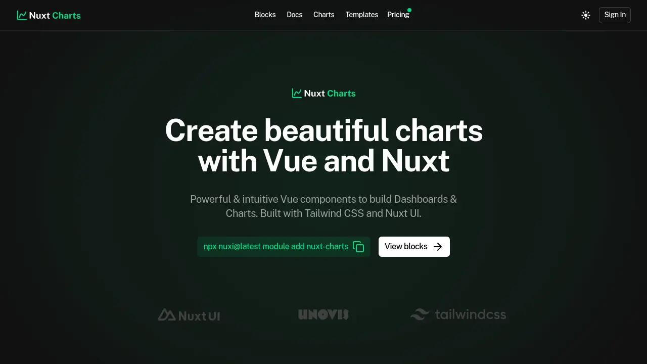 Screenshot of Nuxt Dashboard