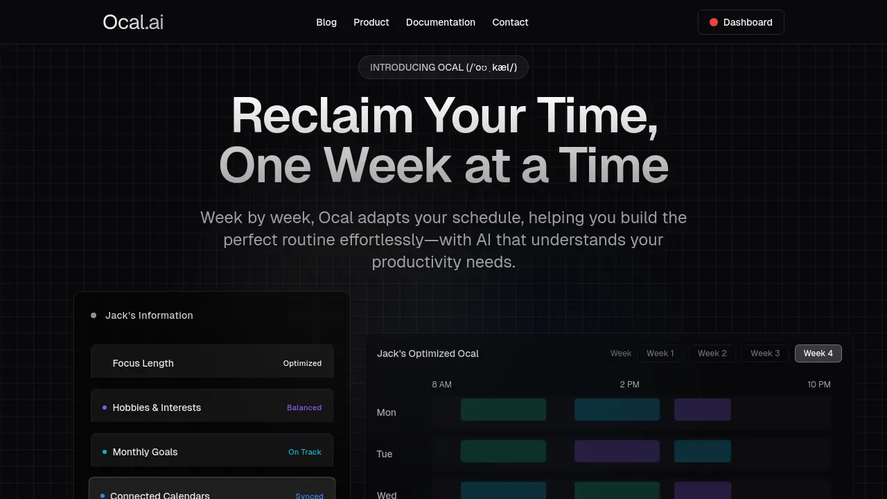 Screenshot of Ocal.ai