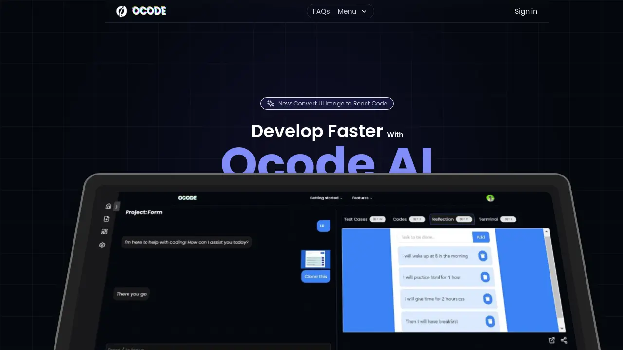 Screenshot of OCode