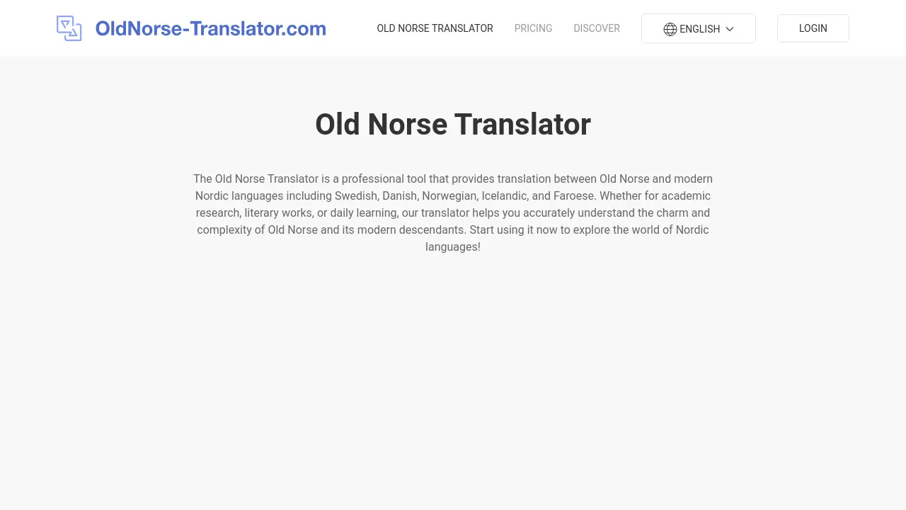 Screenshot of Old Norse Translator