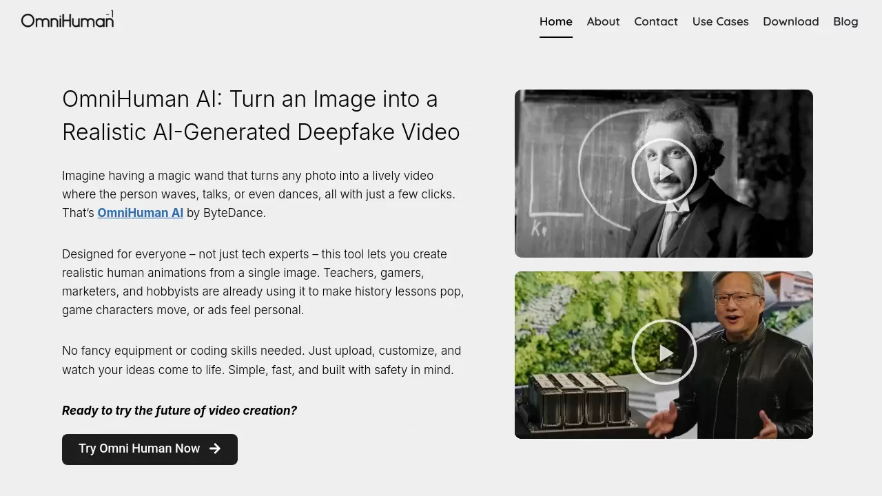 Screenshot of OmniHuman AI