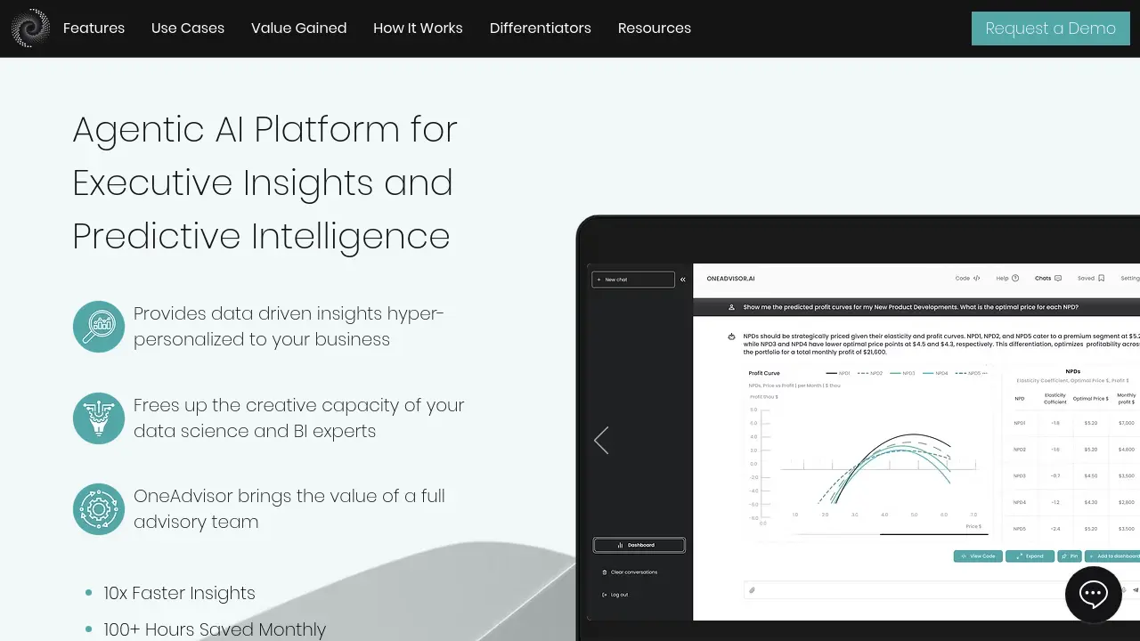 Screenshot of OneAdvisor