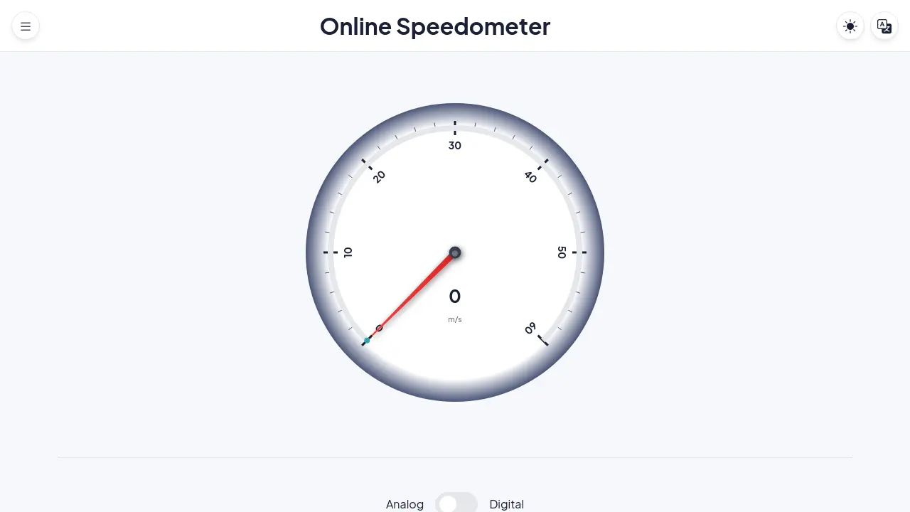 Screenshot of Online Speedometer