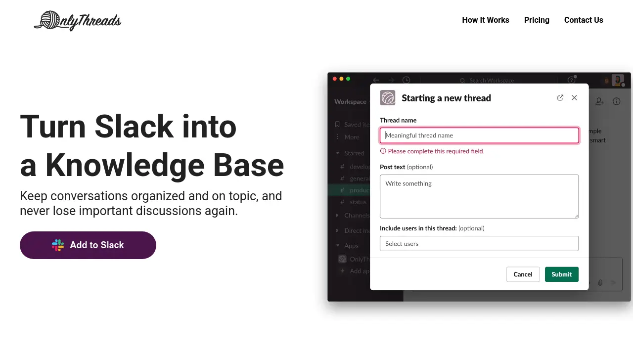 Screenshot of OnlyThreads