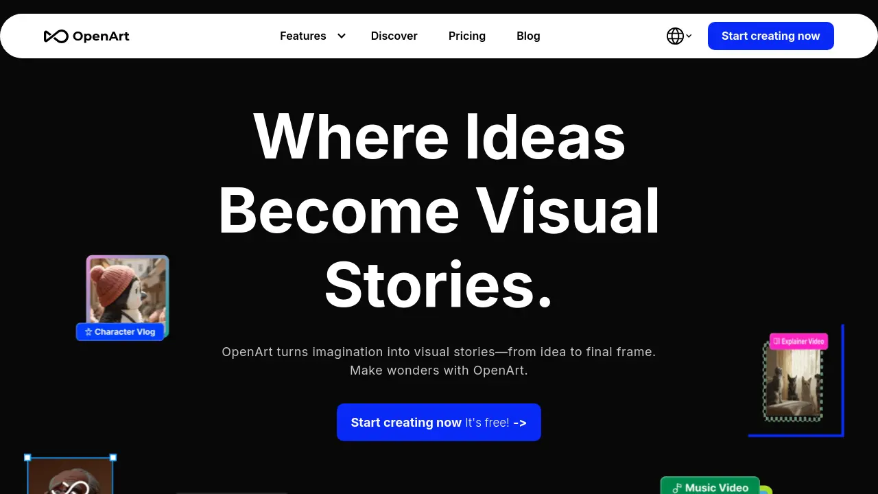 Screenshot of OpenArt