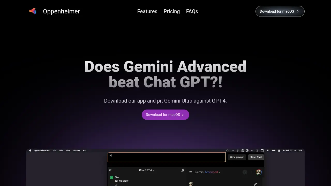 Screenshot of OppenheimerGPT