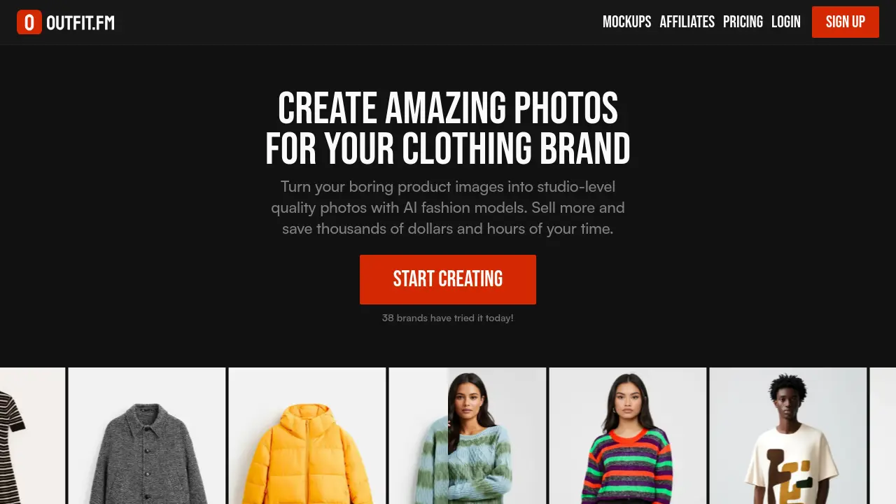 Screenshot of Outfit.fm